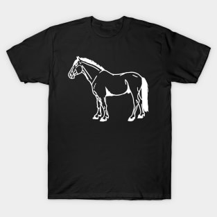 white horse line art T-Shirt